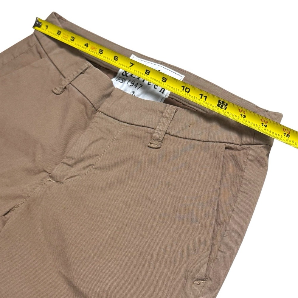 Frank & Eileen Wicklow Crop Pants Brown Cotton Raw Hem Capsule Minimalist 2 - Picture 10 of 13